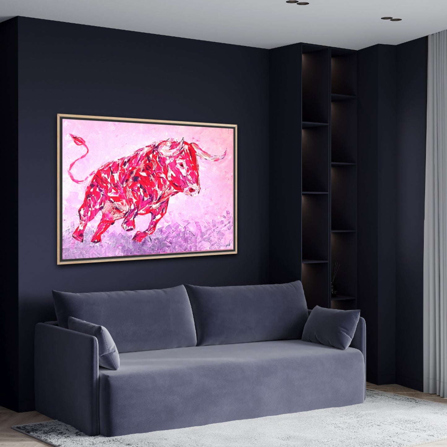 Unique Original Art Painting "Red Beast" Acrylic Paint On Canvas