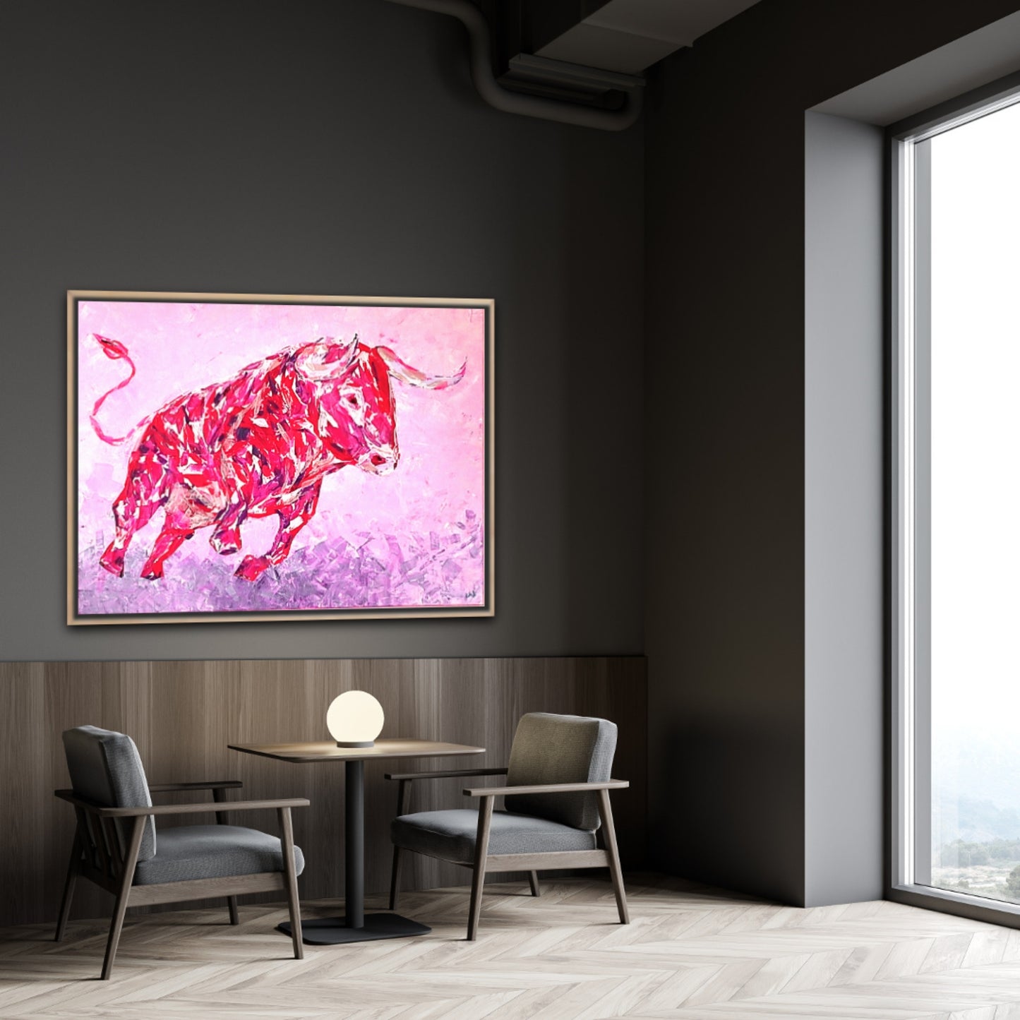 Unique Original Art Painting "Red Beast" Acrylic Paint On Canvas