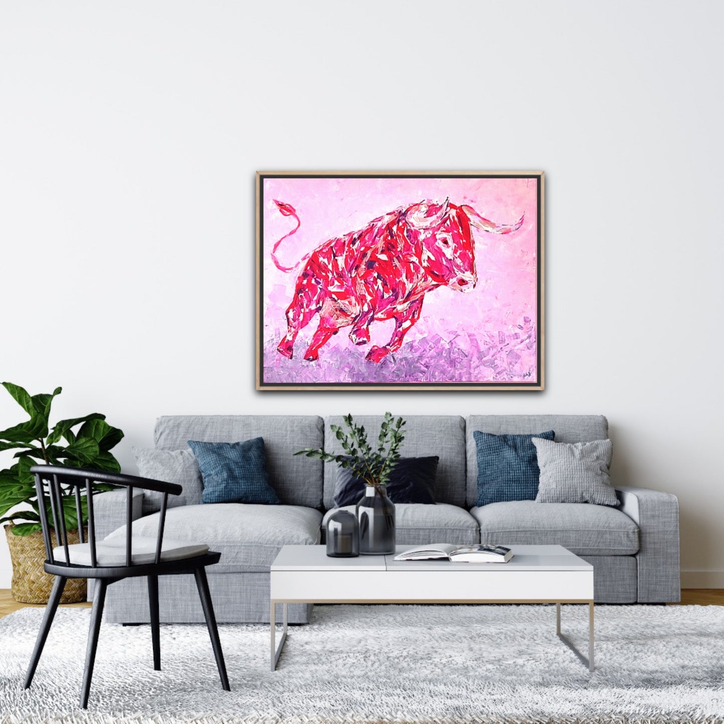 Unique Original Art Painting "Red Beast" Acrylic Paint On Canvas