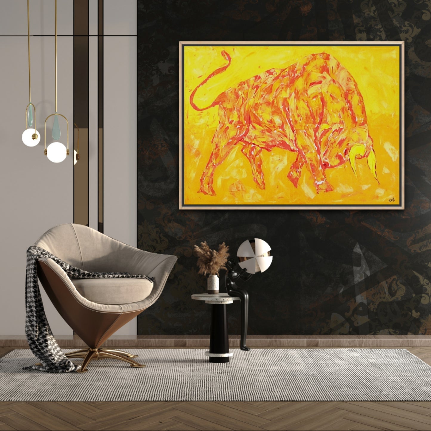 Unique Original Painting "Golden Force" Acrylic Painting On Canvas