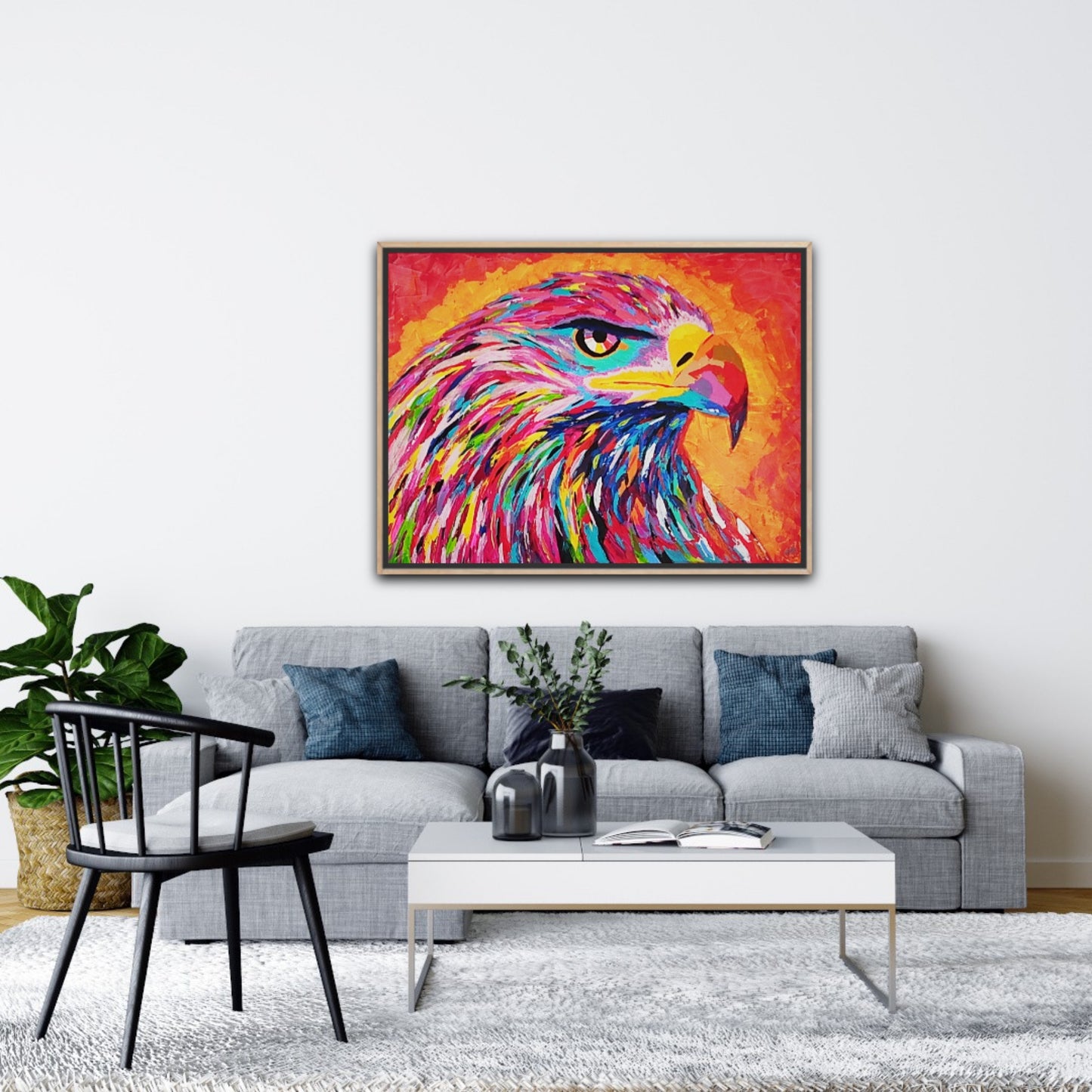 Unique Original Painting "The Watcher of Light" Acrylic Paint On Canvas