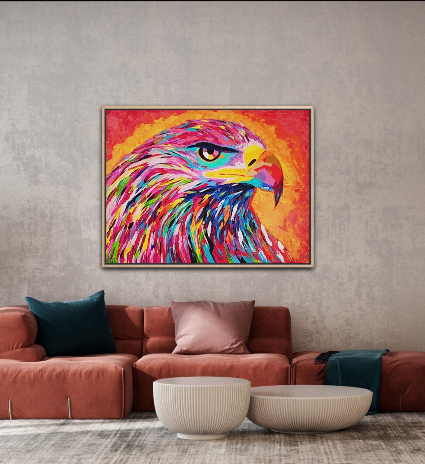 Unique Original Painting "The Watcher of Light" Acrylic Paint On Canvas