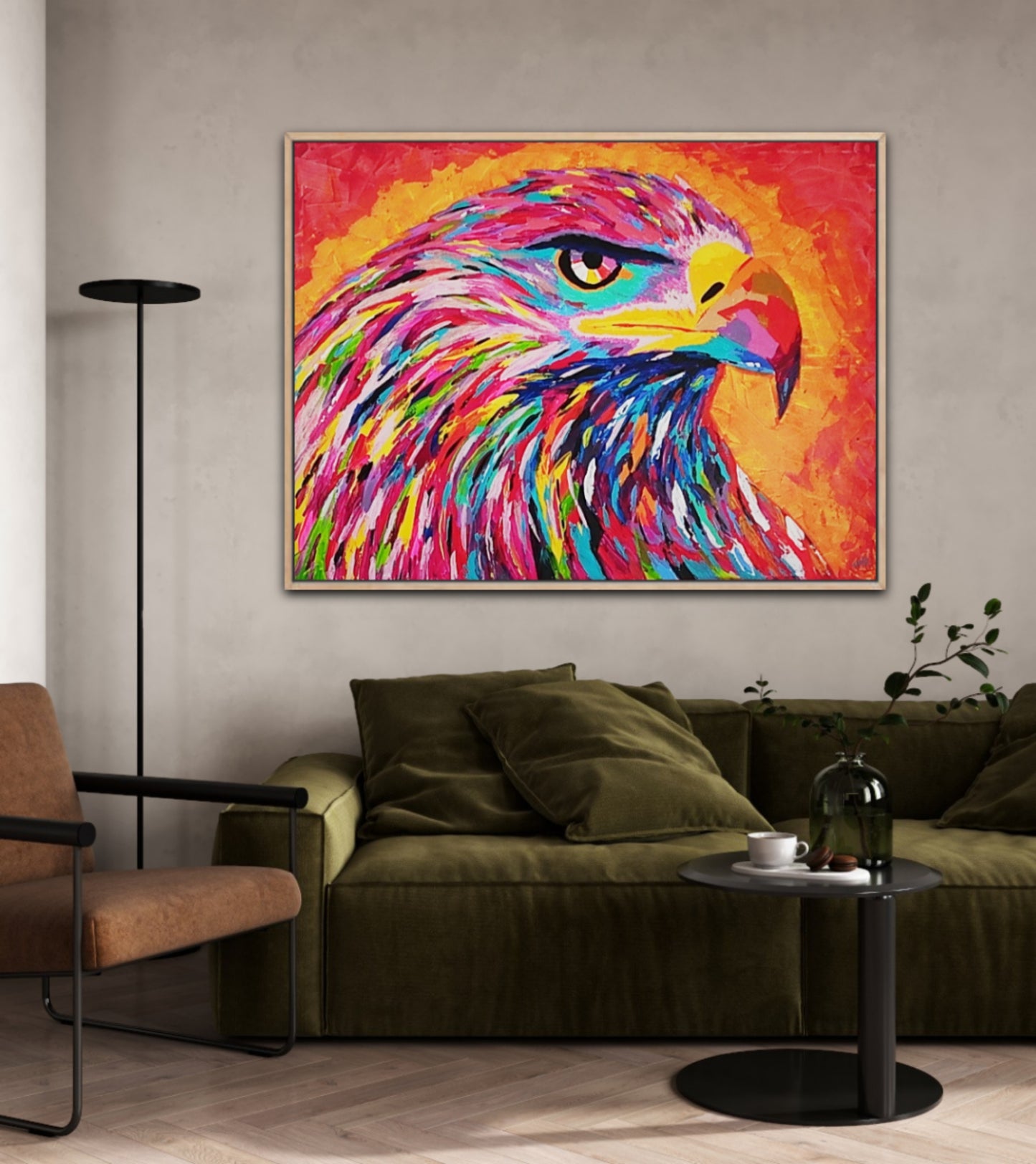 Unique Original Painting "The Watcher of Light" Acrylic Paint On Canvas