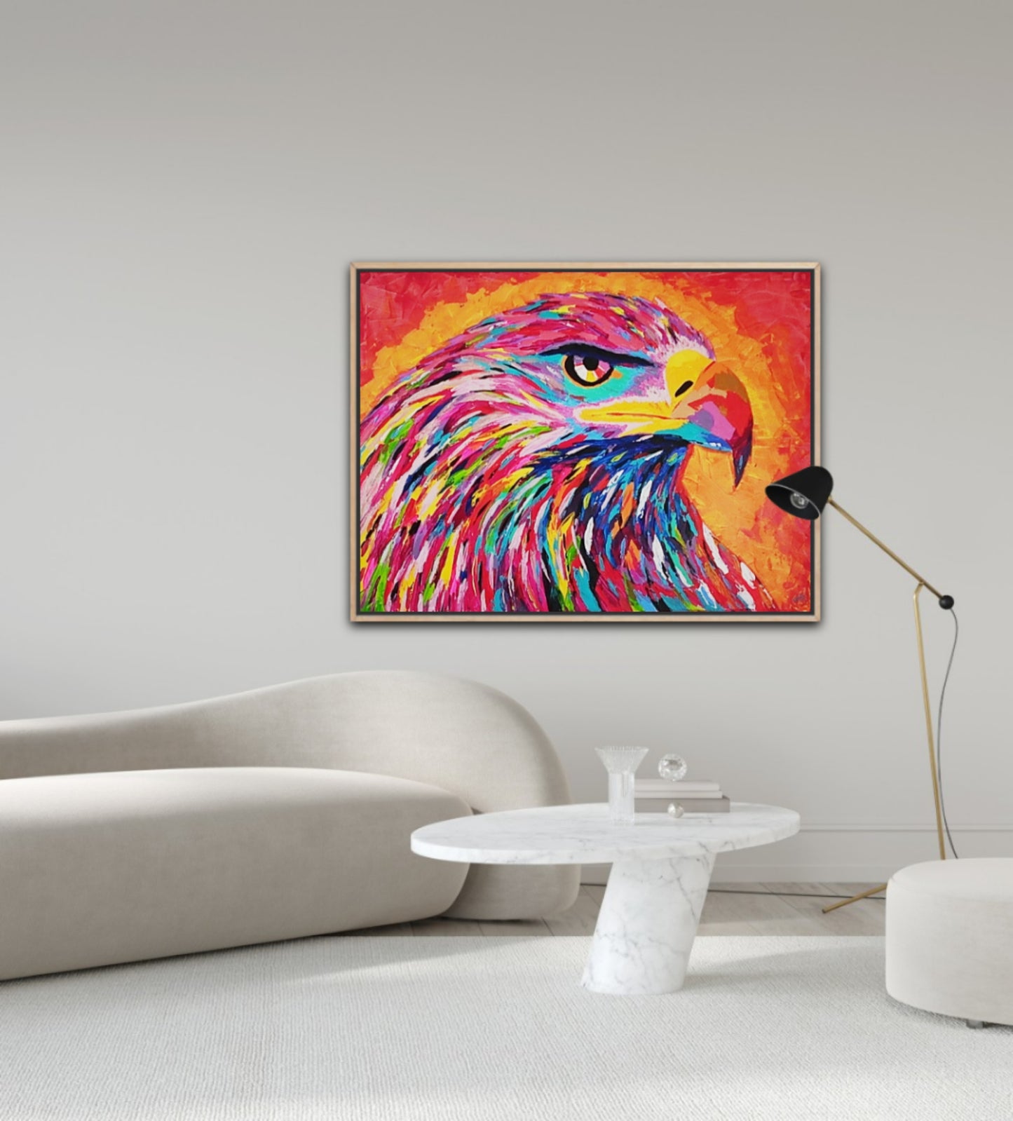 Unique Original Painting "The Watcher of Light" Acrylic Paint On Canvas