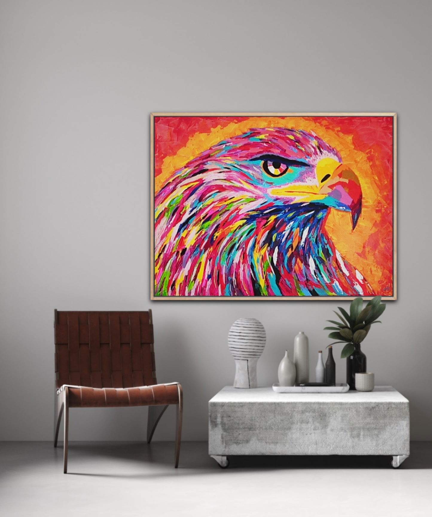 Unique Original Painting "The Watcher of Light" Acrylic Paint On Canvas