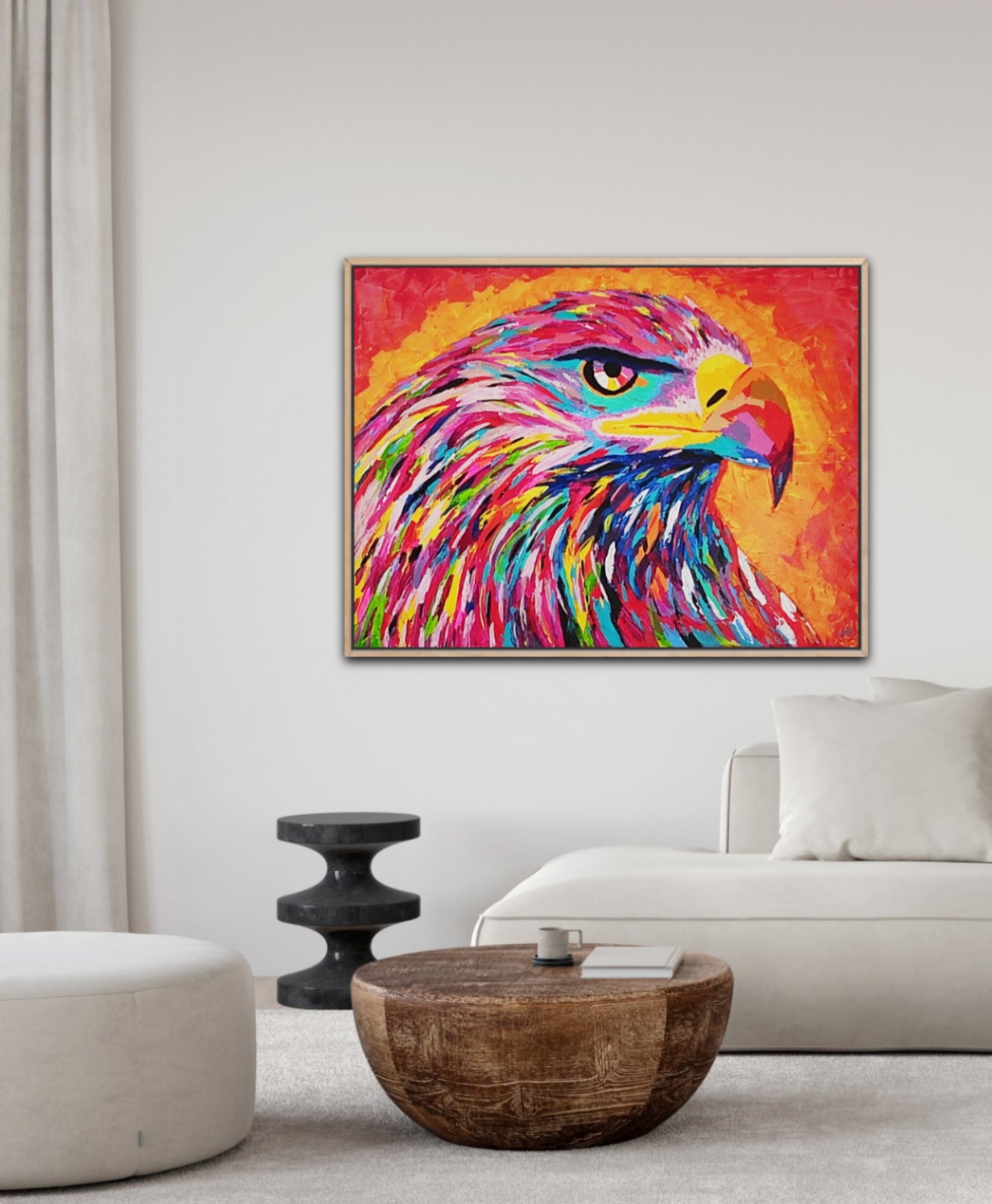 Unique Original Painting "The Watcher of Light" Acrylic Paint On Canvas