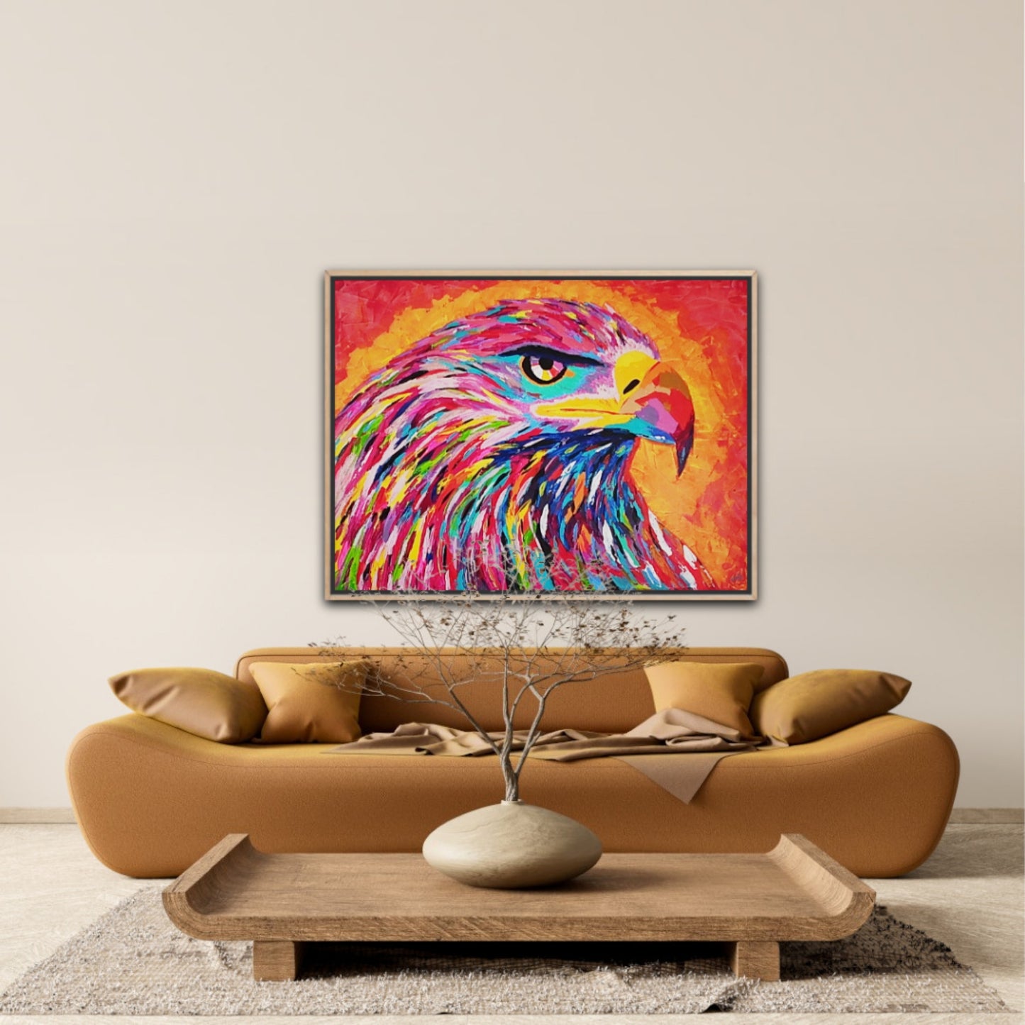 Unique Original Painting "The Watcher of Light" Acrylic Paint On Canvas