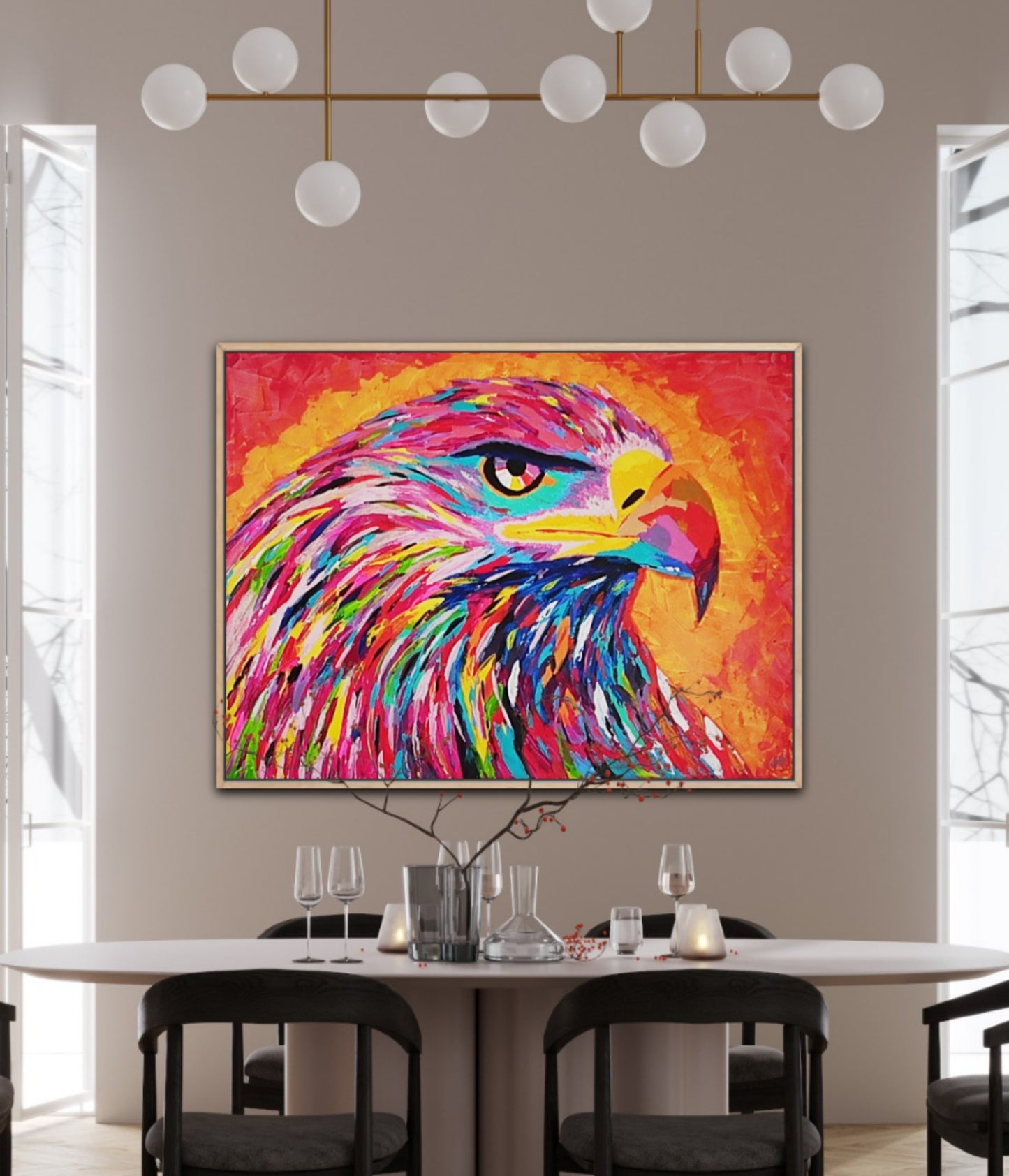 Unique Original Painting "The Watcher of Light" Acrylic Paint On Canvas