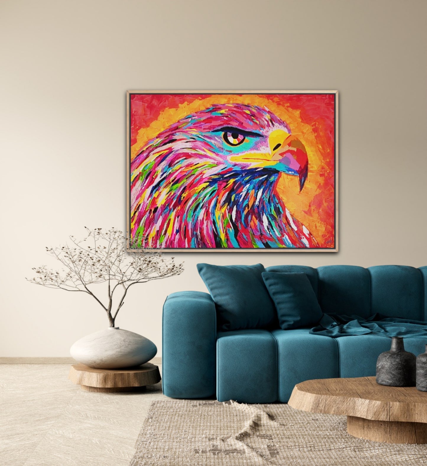 Unique Original Painting "The Watcher of Light" Acrylic Paint On Canvas