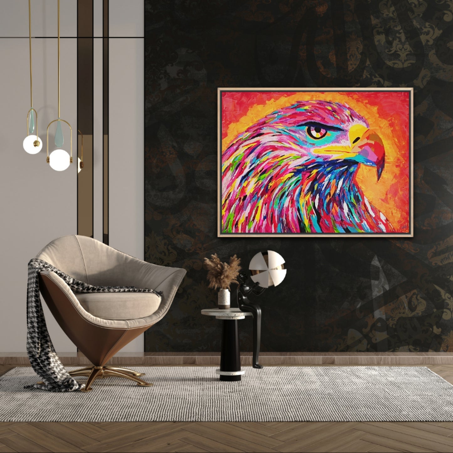 Unique Original Painting "The Watcher of Light" Acrylic Paint On Canvas