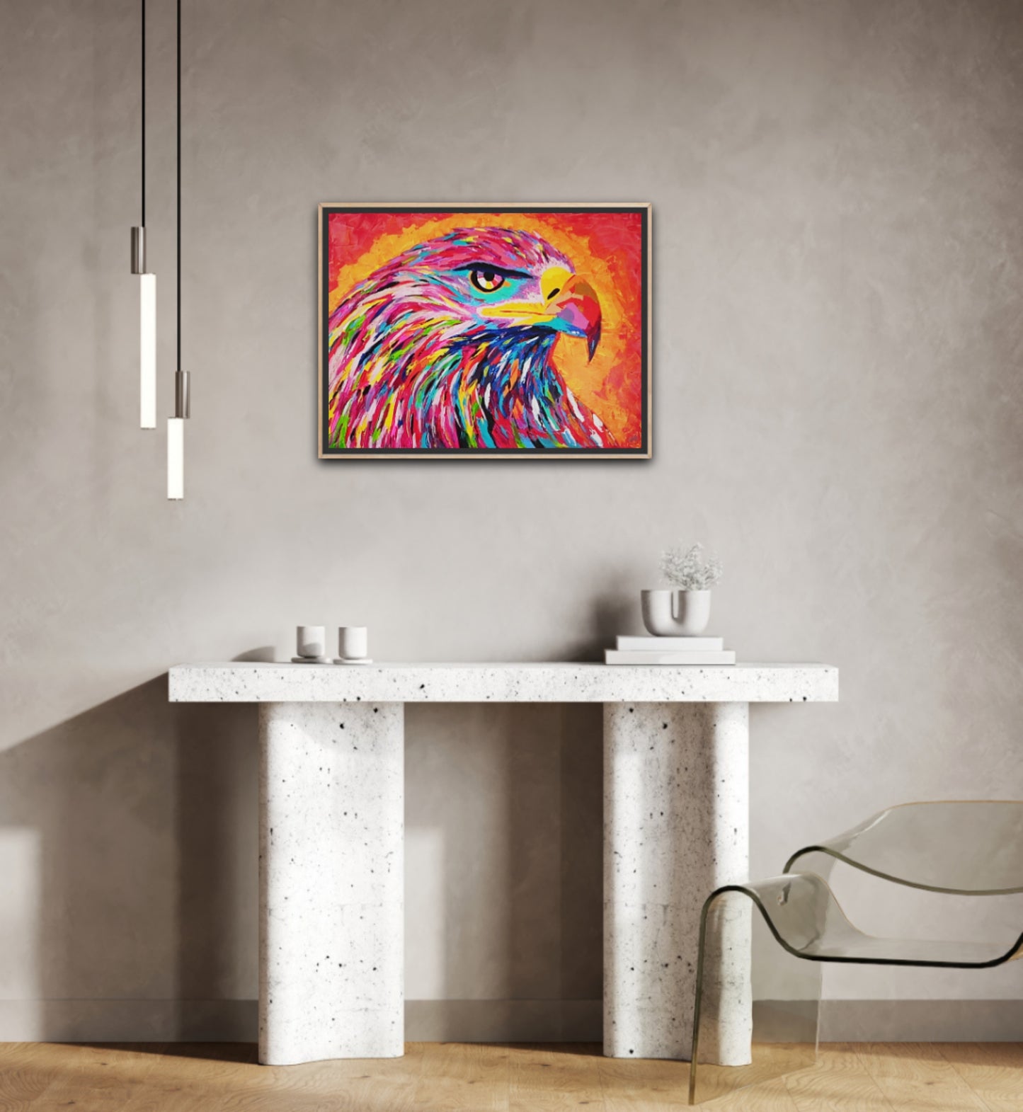 Small Size Original Printed Art On Canvas "The Watcher Of Light" 40cm x 60cm