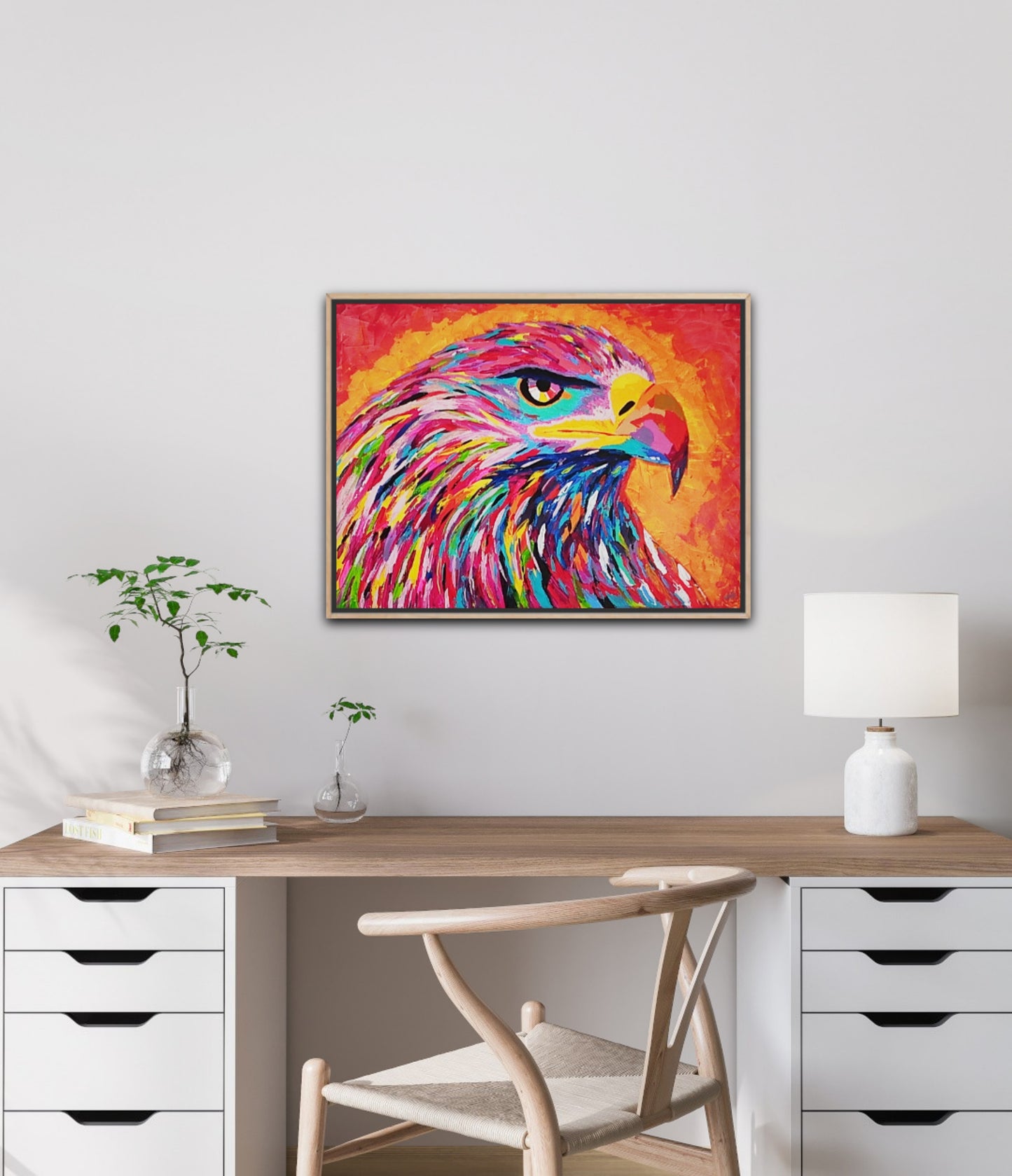 Small Size Original Printed Art On Canvas "The Watcher Of Light" 40cm x 60cm