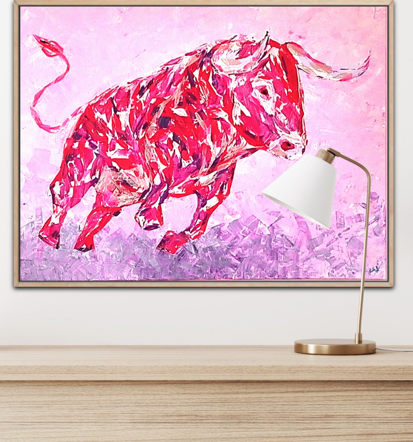 Small Size Original Printed Art On Canvas "Red Beast" 40cm x 60cm