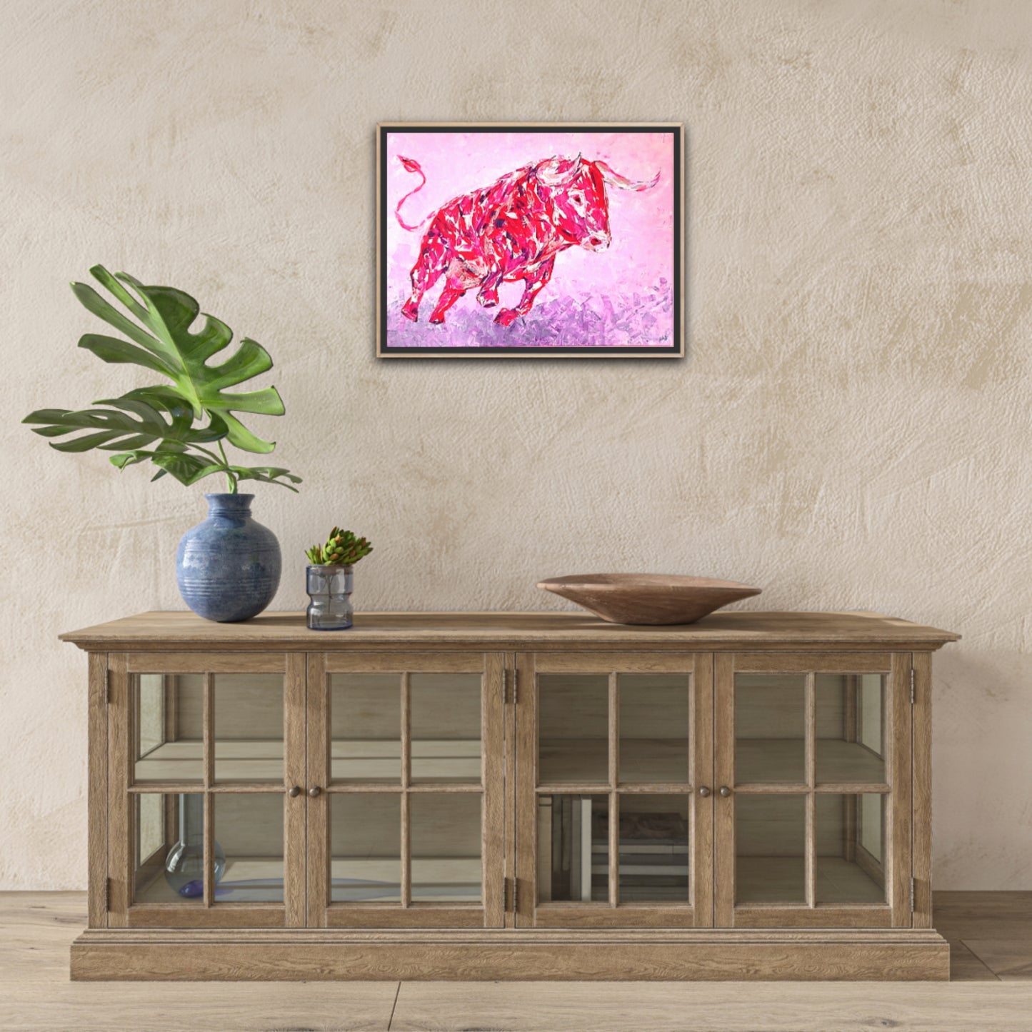 Small Size Original Printed Art On Canvas "Red Beast" 40cm x 60cm