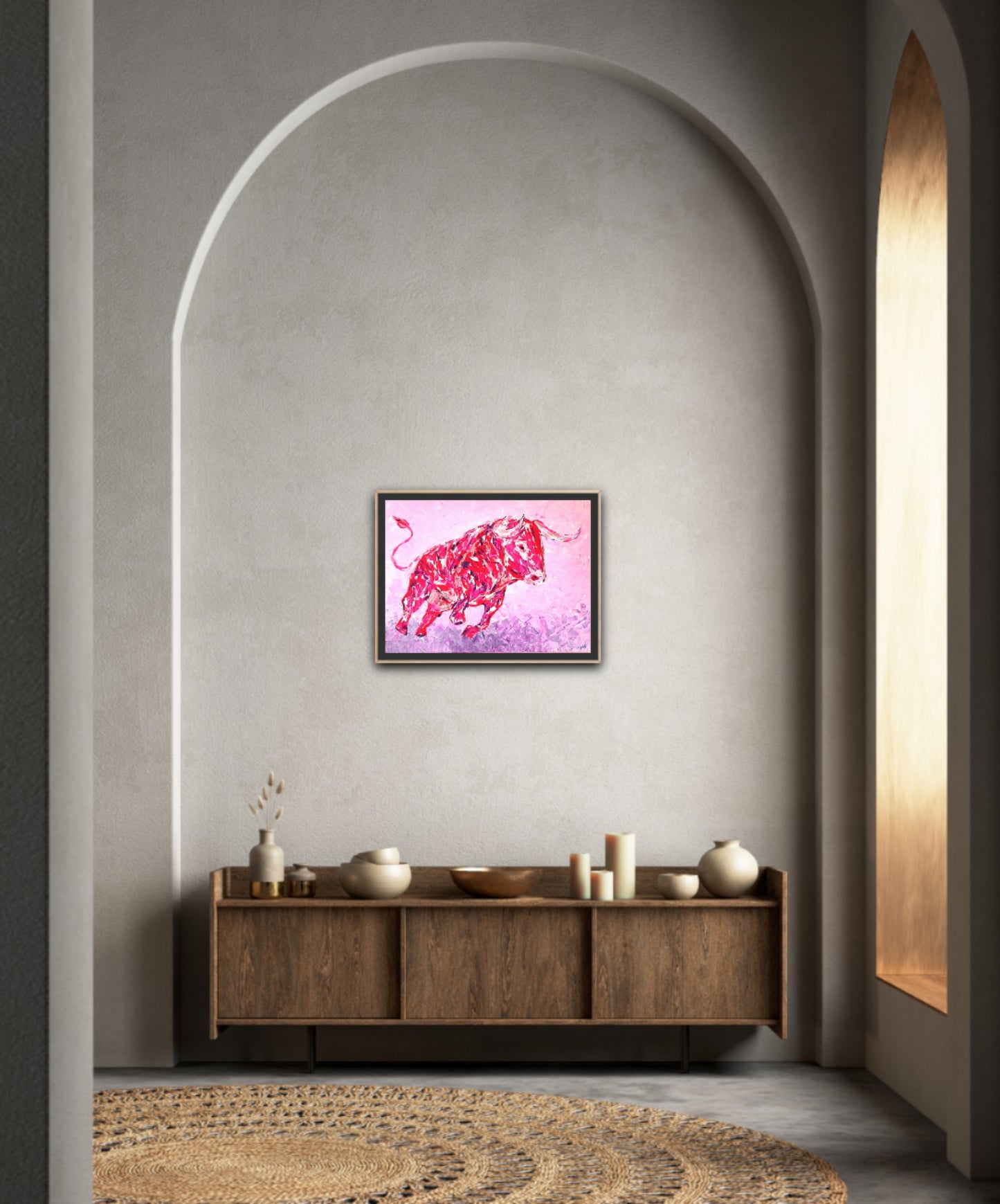 Small Size Original Printed Art On Canvas "Red Beast" 40cm x 60cm