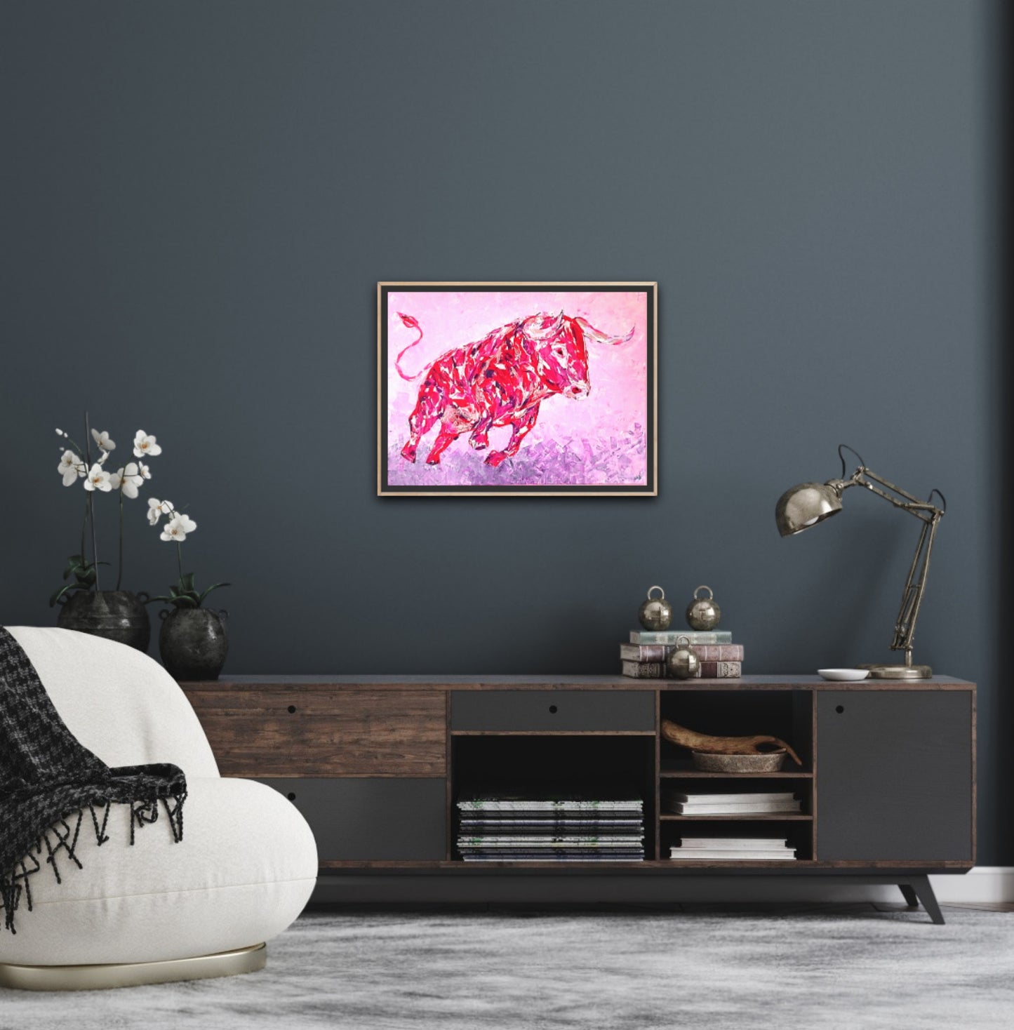 Small Size Original Printed Art On Canvas "Red Beast" 40cm x 60cm