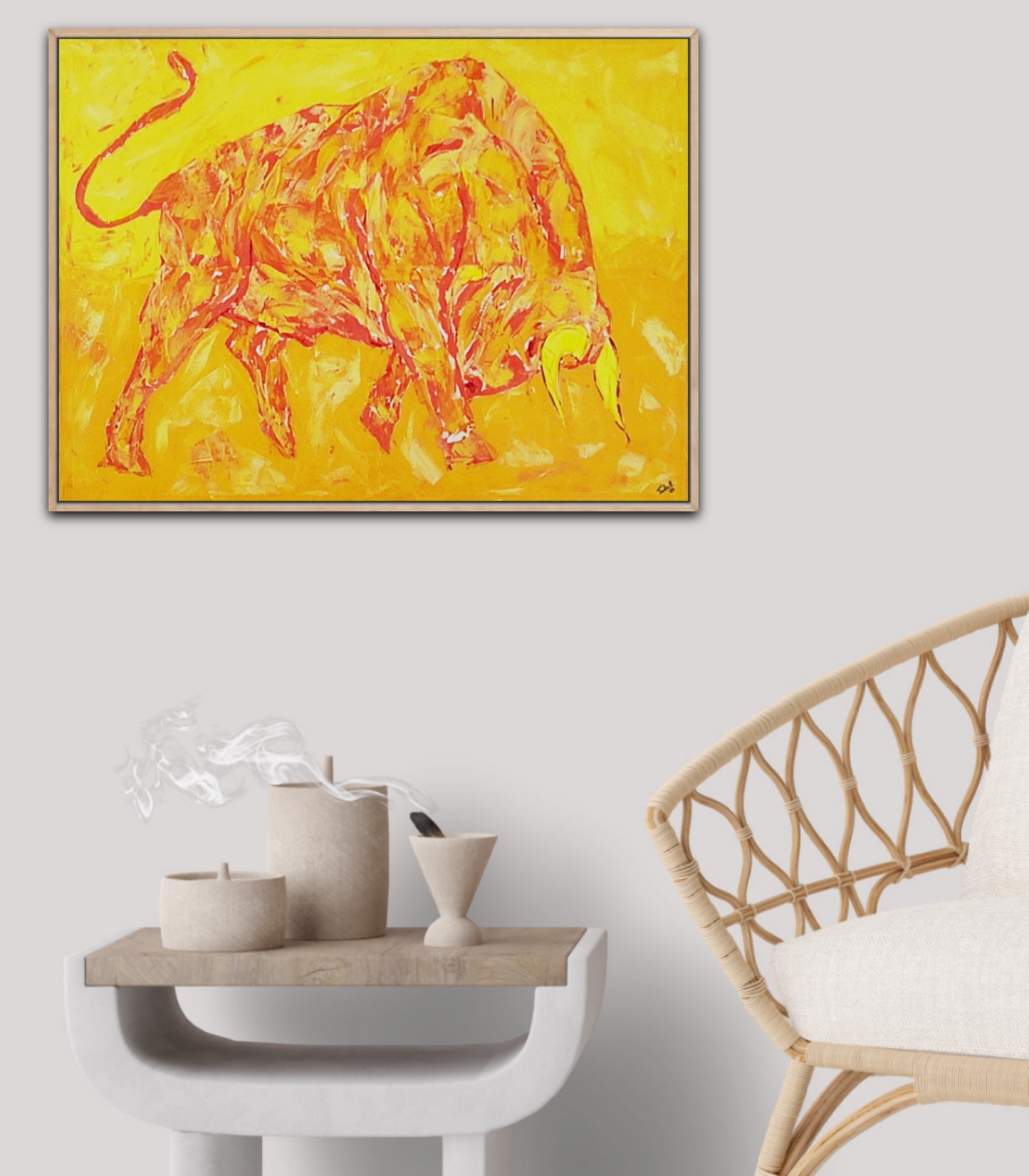 Small Size Original Printed Art On Canvas "Golden Force" 40cm x 60cm