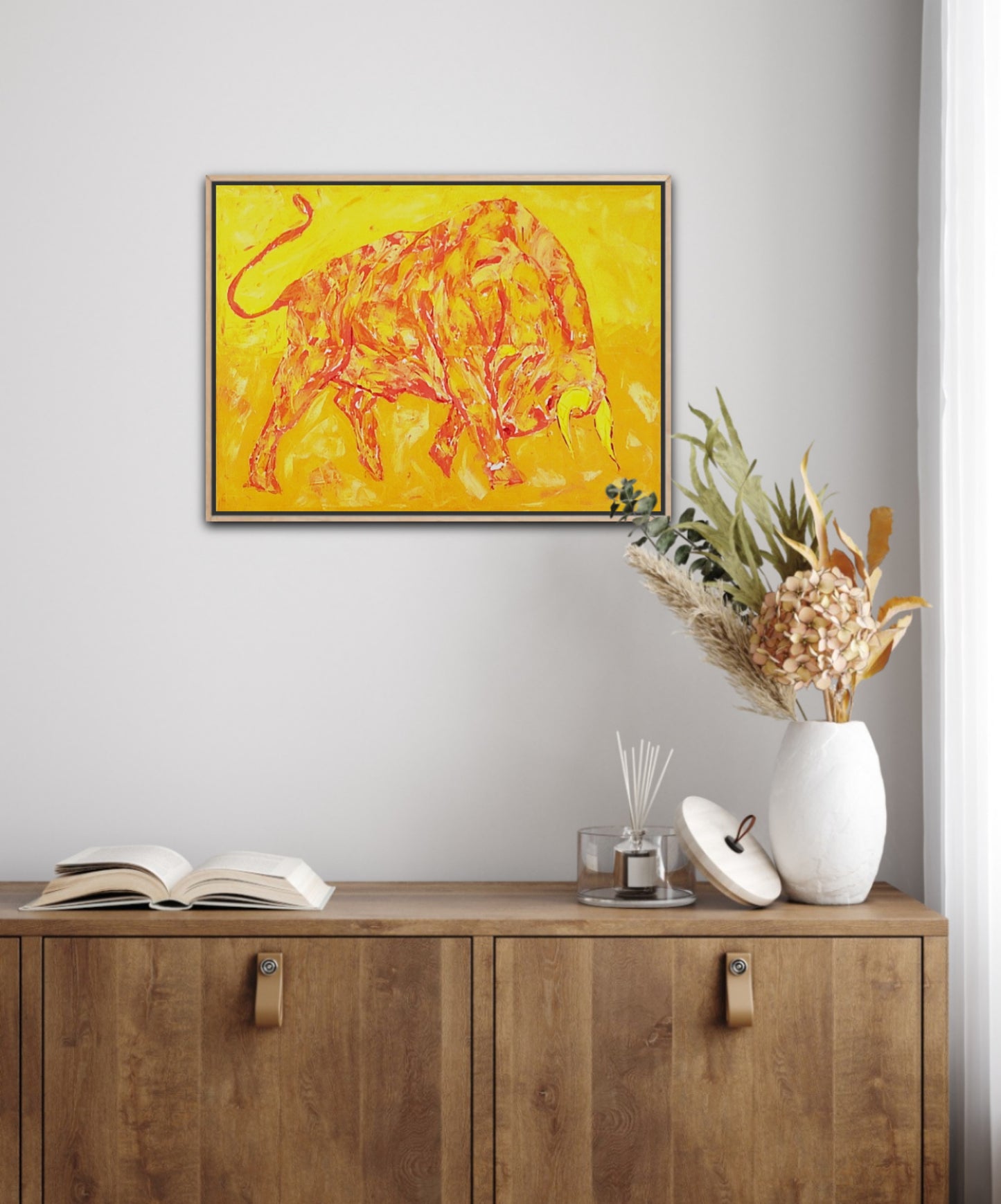 Small Size Original Printed Art On Canvas "Golden Force" 40cm x 60cm