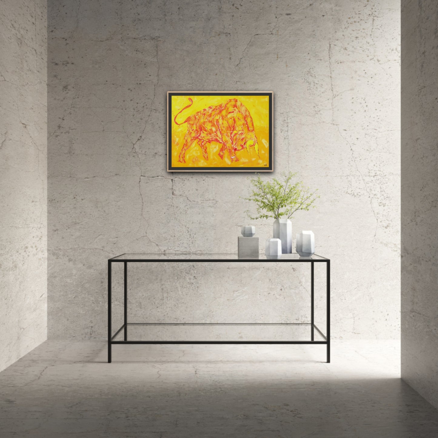 Small Size Original Printed Art On Canvas "Golden Force" 40cm x 60cm