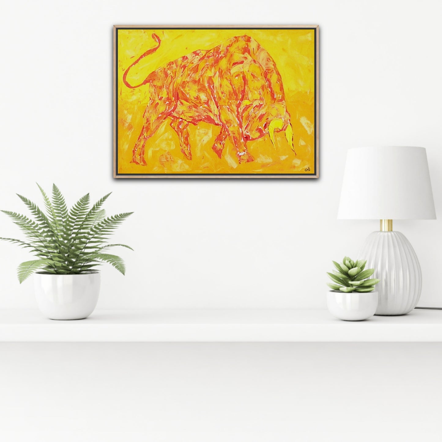 Small Size Original Printed Art On Canvas "Golden Force" 40cm x 60cm