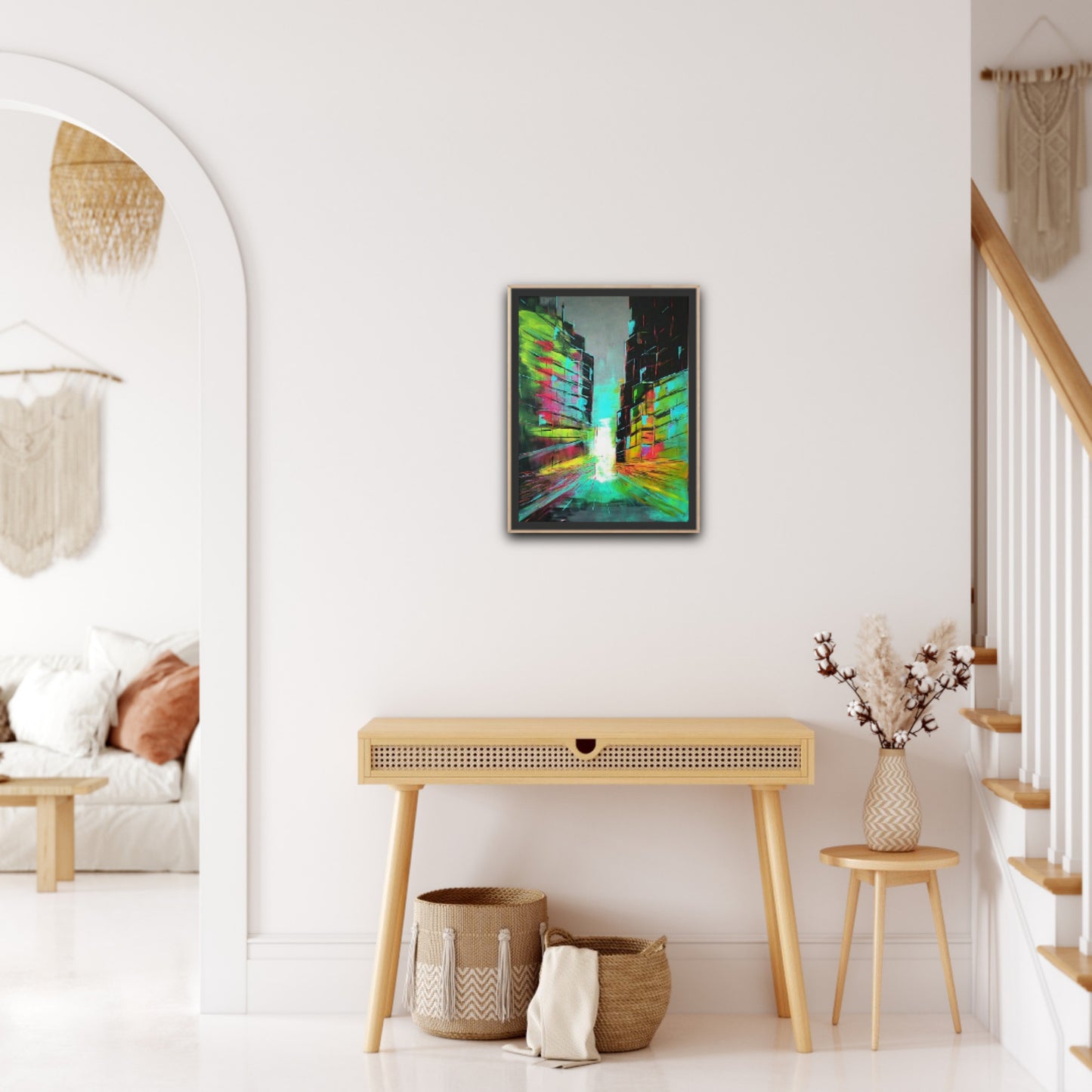 Small Size Original Printed Art On Canvas "Urban Mirage" 40cm x 60cm