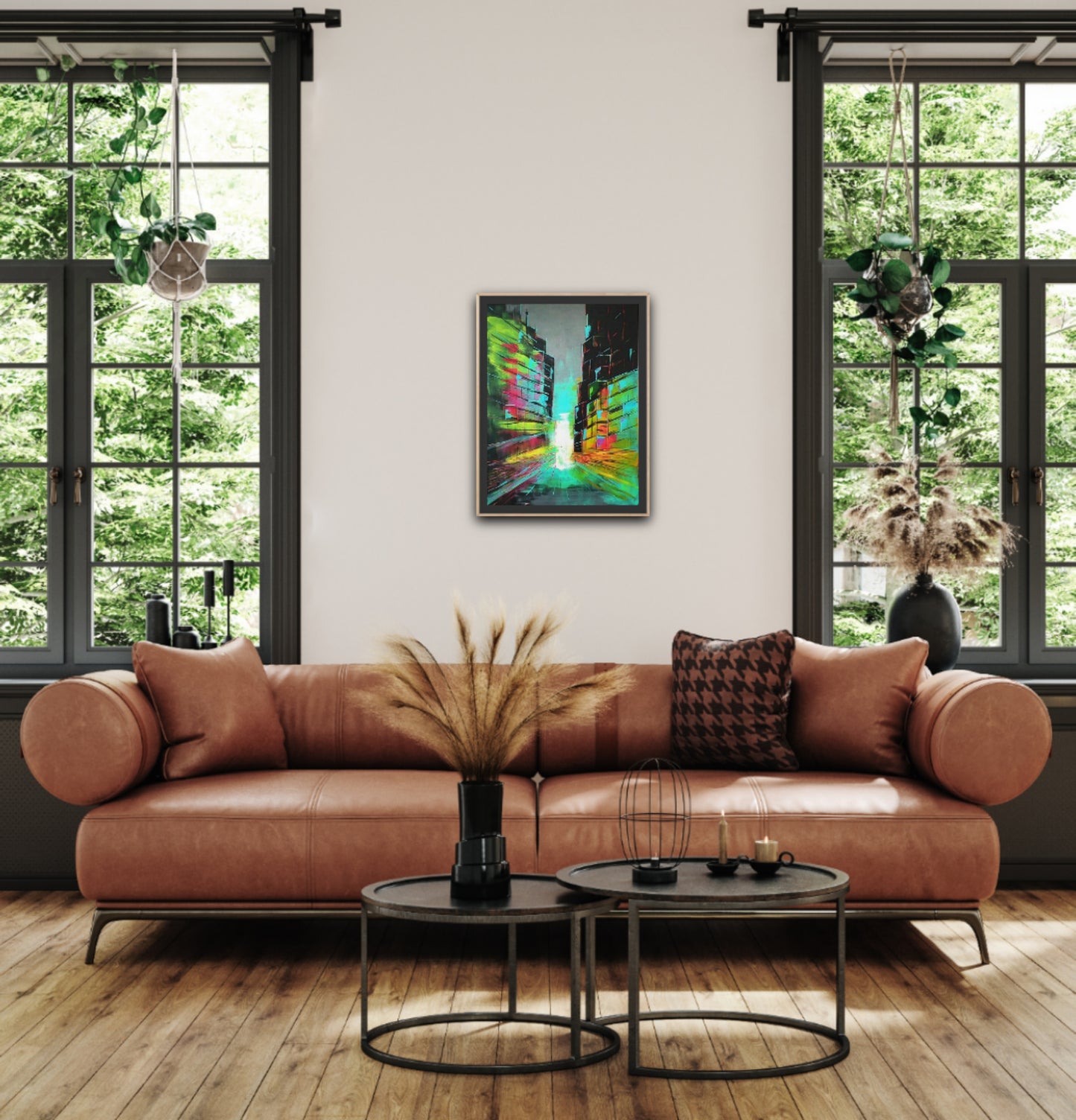 Small Size Original Printed Art On Canvas "Urban Mirage" 40cm x 60cm
