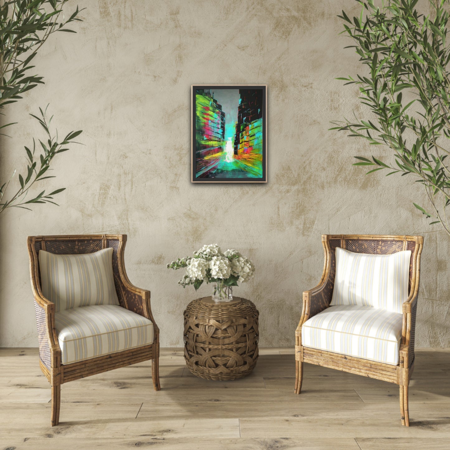 Small Size Original Printed Art On Canvas "Urban Mirage" 40cm x 60cm