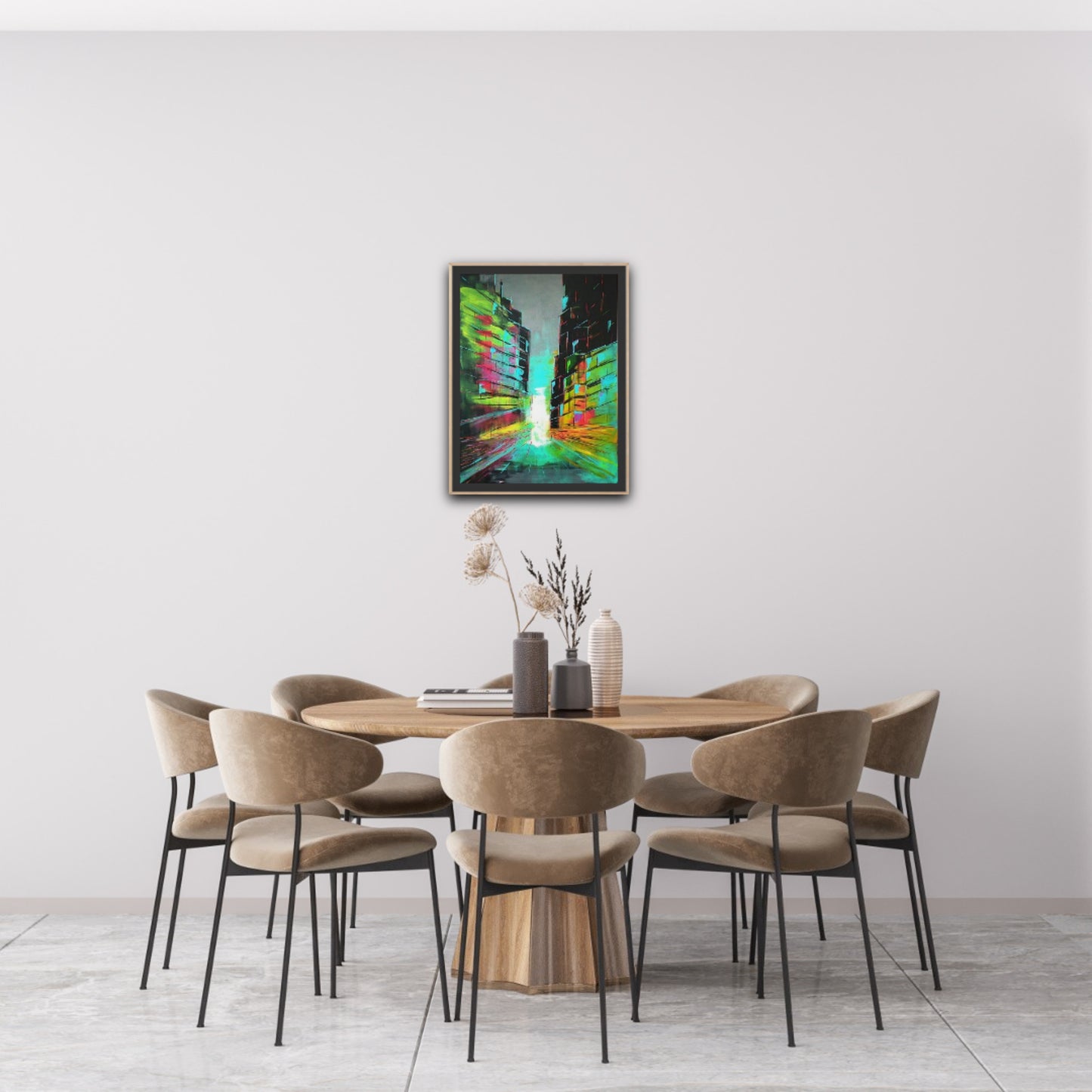 Small Size Original Printed Art On Canvas "Urban Mirage" 40cm x 60cm