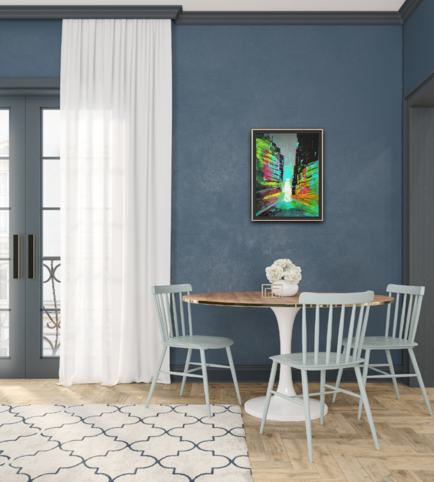 Small Size Original Printed Art On Canvas "Urban Mirage" 40cm x 60cm