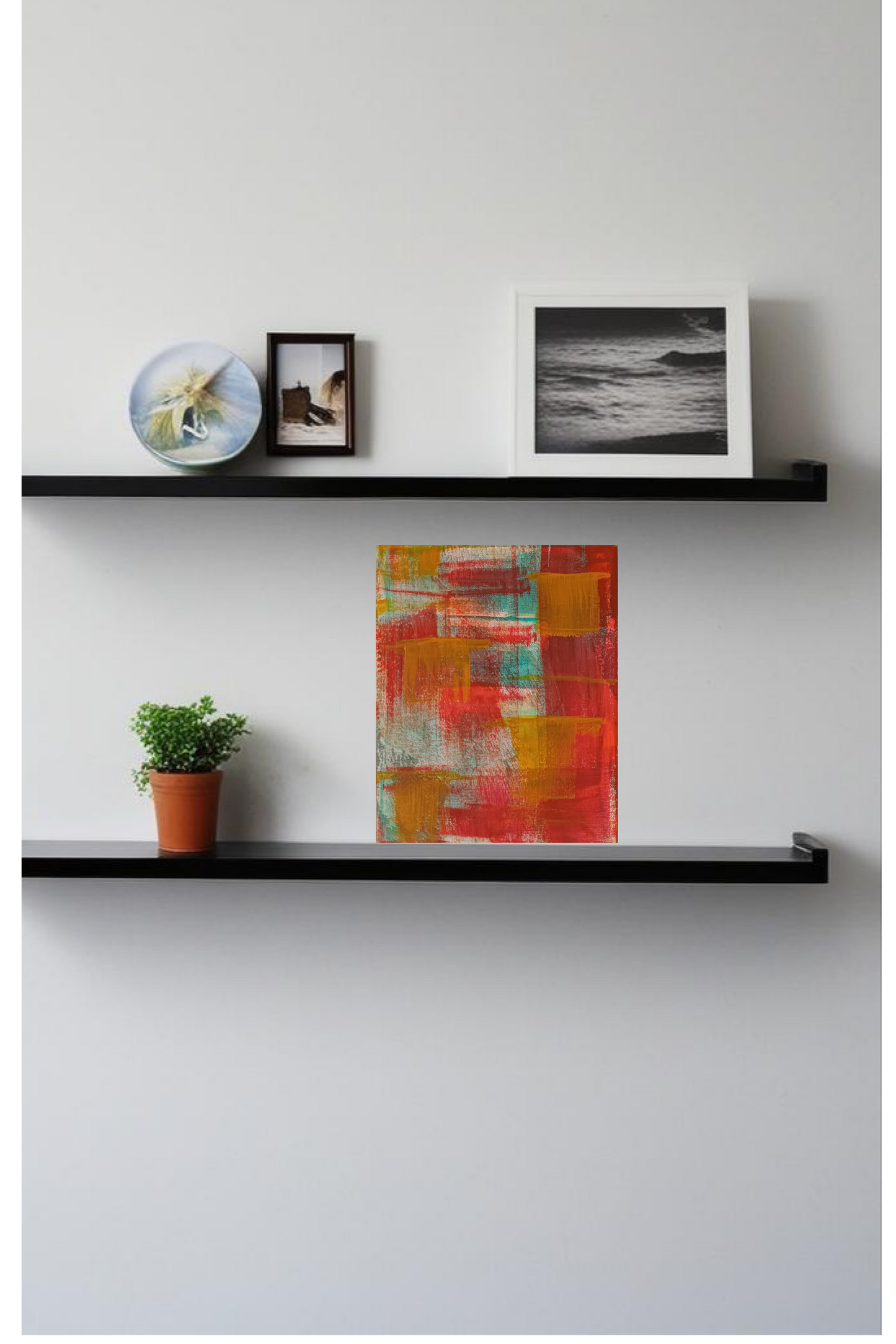 Sunset Windows Abstract Acrylic Paint On Canvas 24cm x 30cm FREE SHIPPING