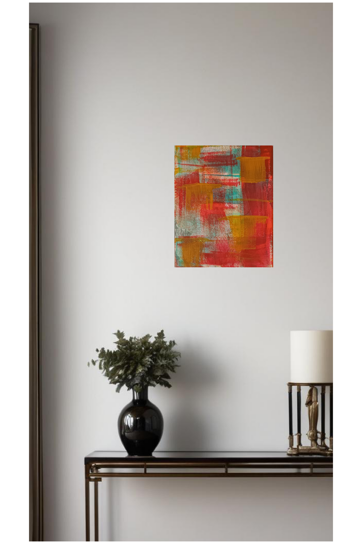 Sunset Windows Abstract Acrylic Paint On Canvas 24cm x 30cm FREE SHIPPING