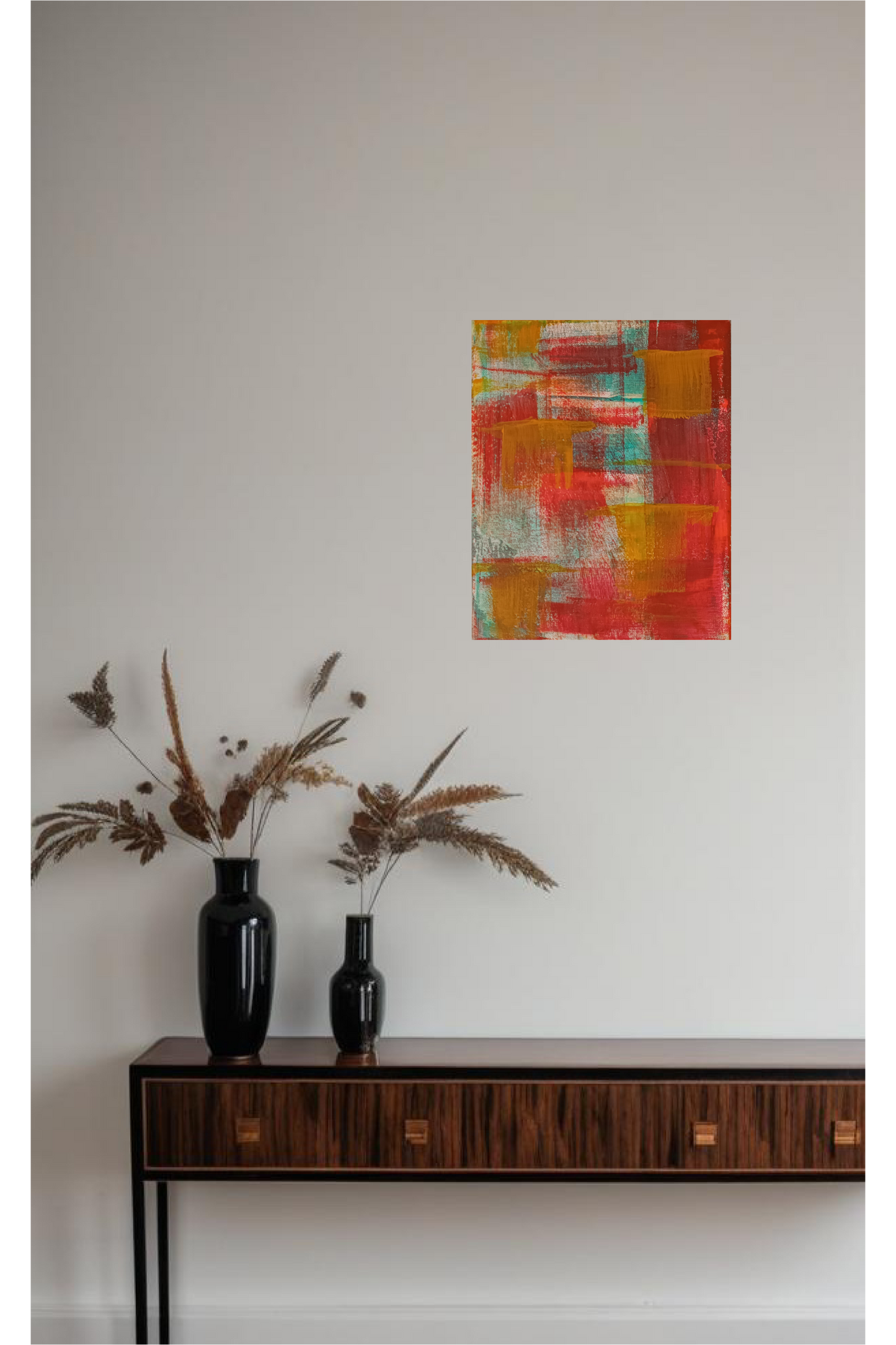 Sunset Windows Abstract Acrylic Paint On Canvas 24cm x 30cm FREE SHIPPING
