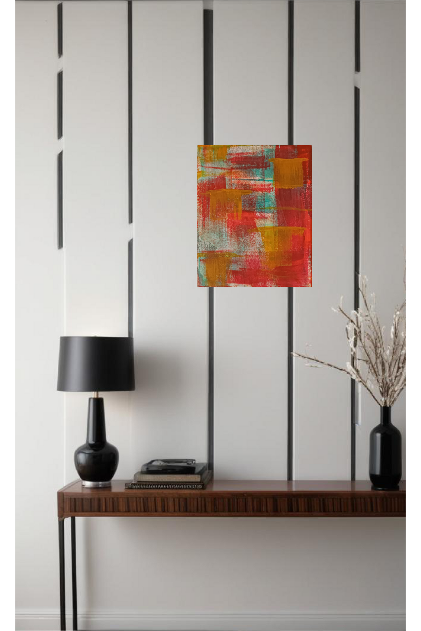 Sunset Windows Abstract Acrylic Paint On Canvas 24cm x 30cm FREE SHIPPING