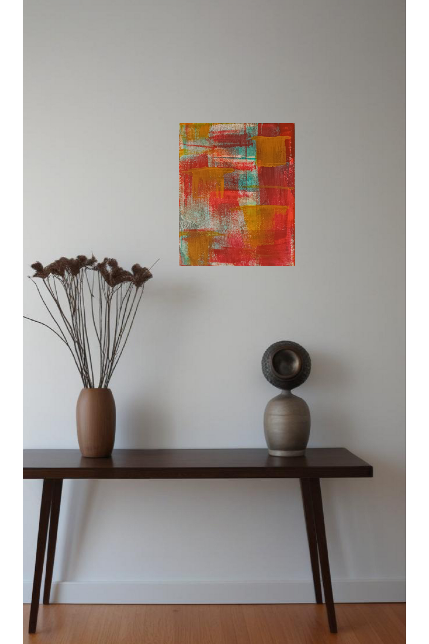 Sunset Windows Abstract Acrylic Paint On Canvas 24cm x 30cm FREE SHIPPING