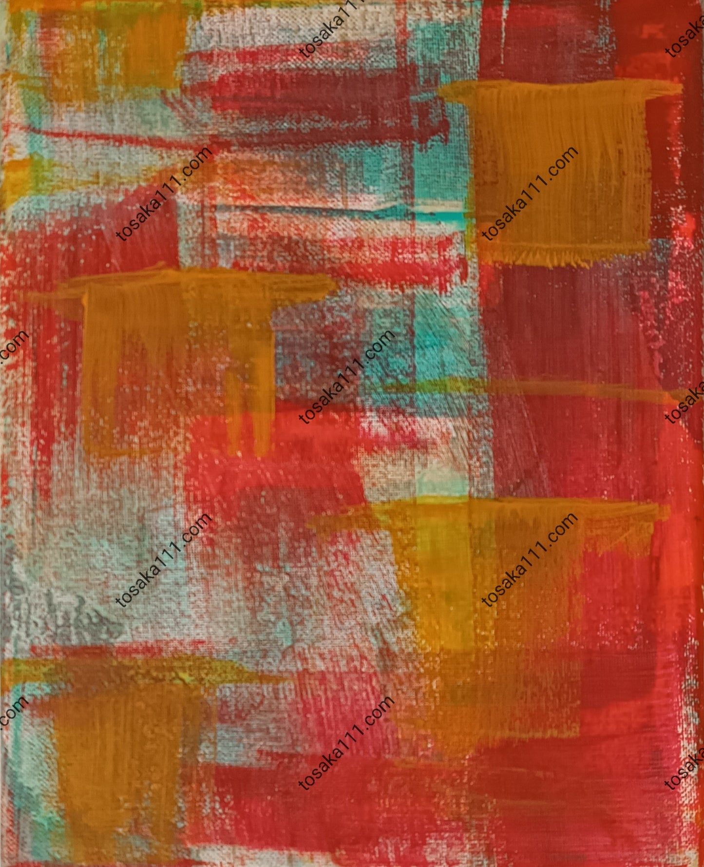 Sunset Windows Abstract Acrylic Paint On Canvas 24cm x 30cm FREE SHIPPING