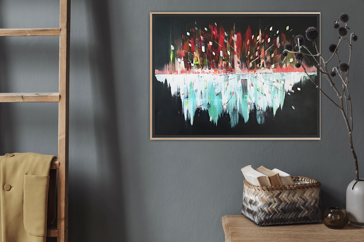 Small Size Original Printed Art On Canvas "Midnight Pulse" 40cm x 60cm
