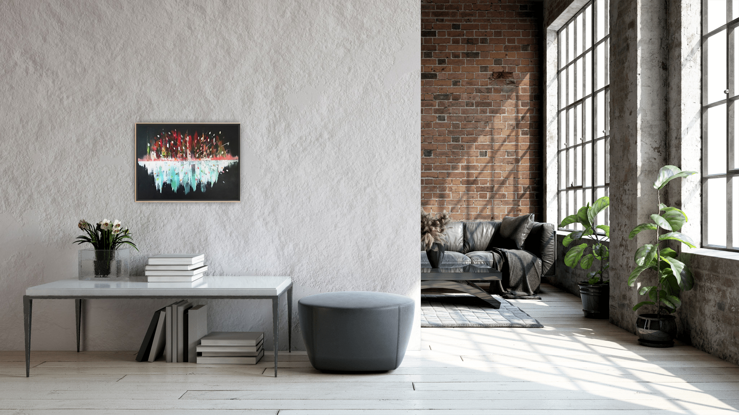 Small Size Original Printed Art On Canvas "Midnight Pulse" 40cm x 60cm