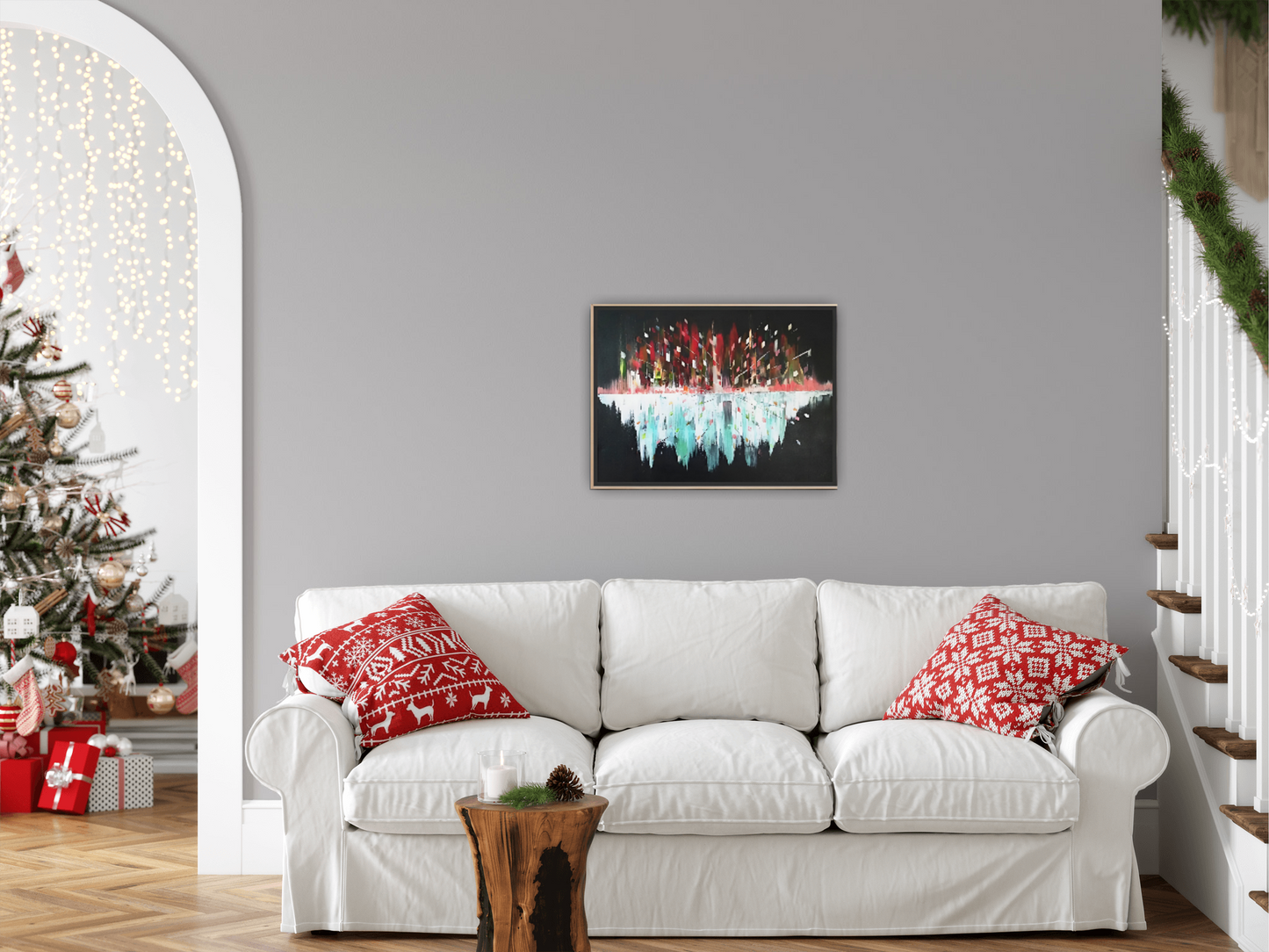 Small Size Original Printed Art On Canvas "Midnight Pulse" 40cm x 60cm