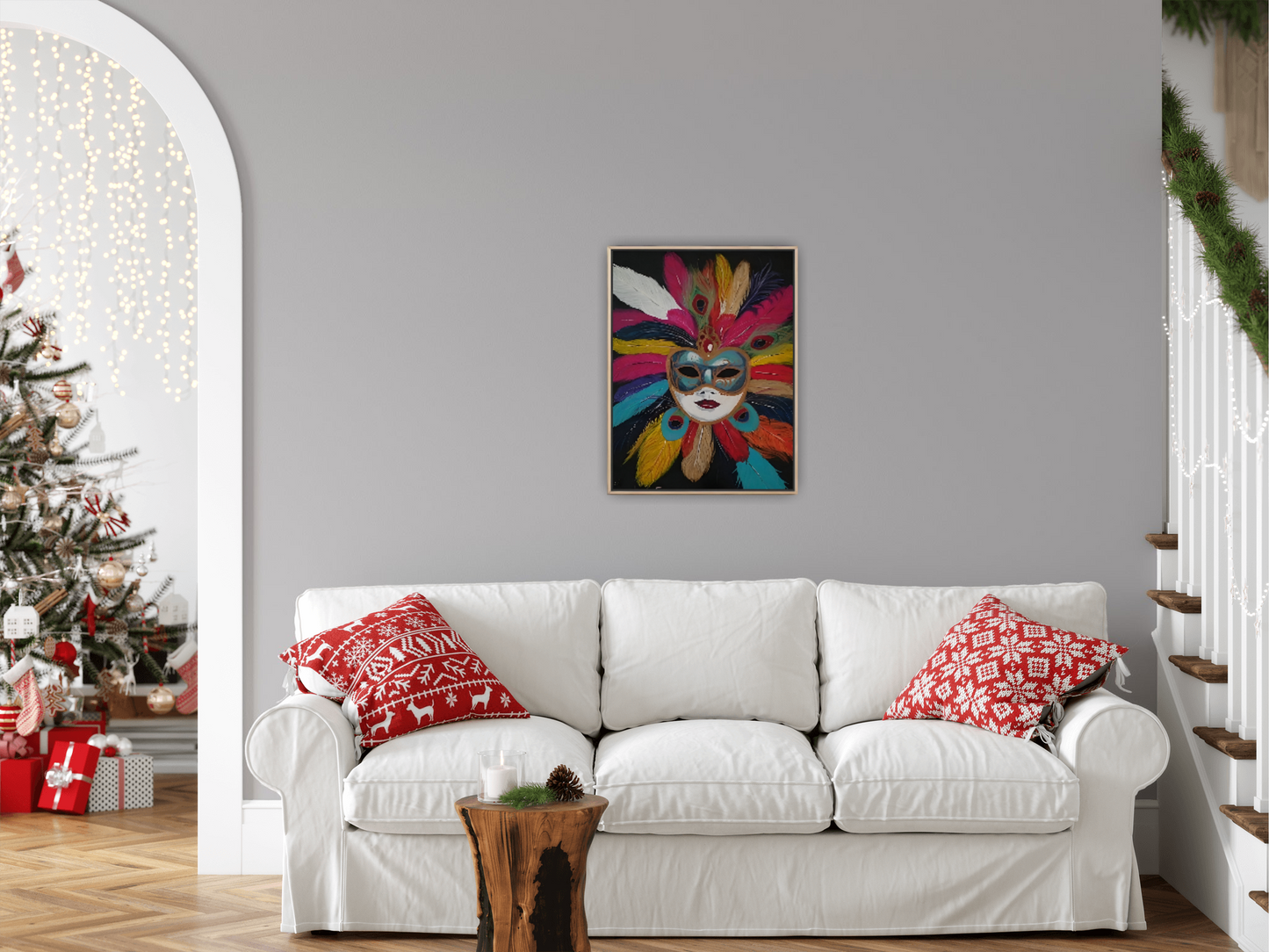 Small Size Original Printed Art On Canvas "Veil Of Secrets" 40cm x 60cm