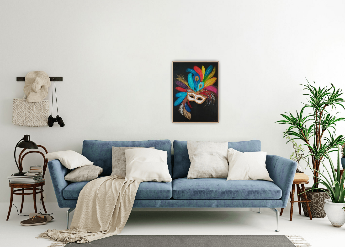 Small Size Original Printed Art On Canvas "Silent Gaze" 40cm x 60cm