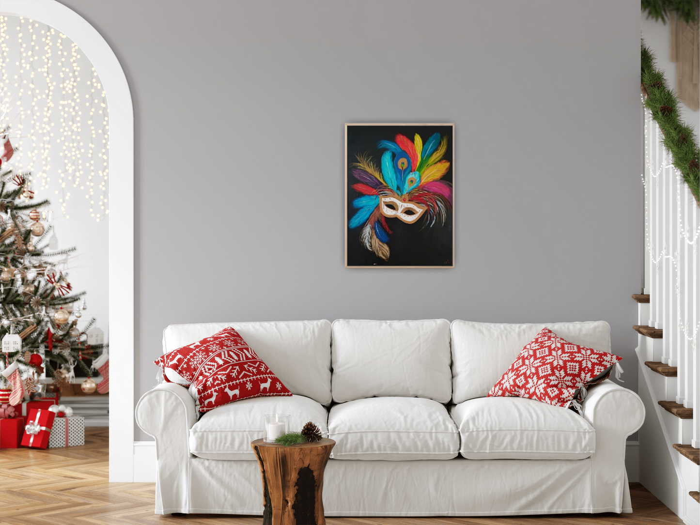 Small Size Original Printed Art On Canvas "Silent Gaze" 40cm x 60cm