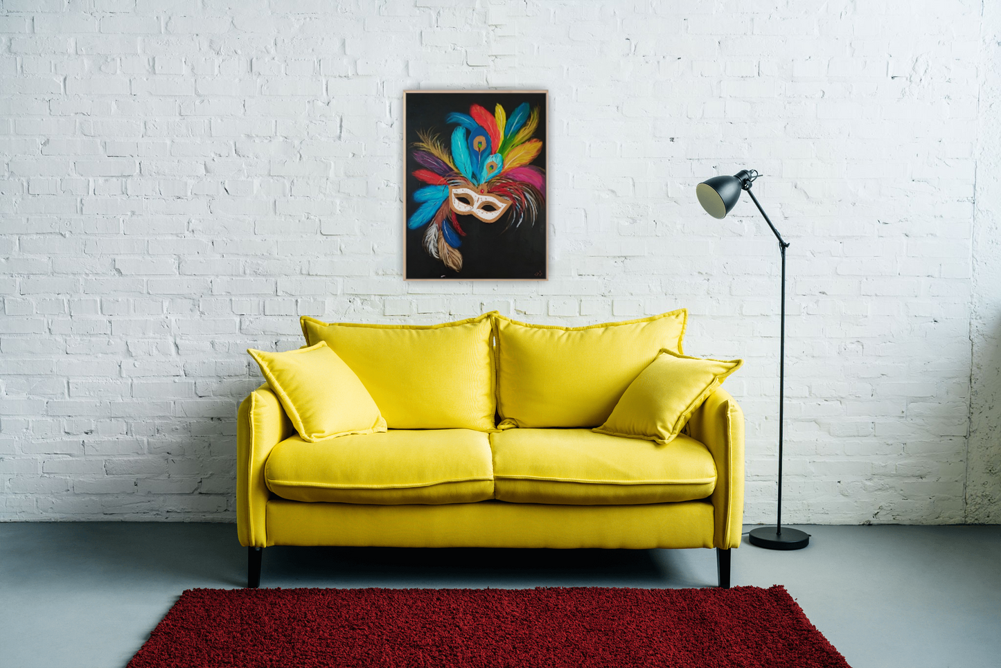 Small Size Original Printed Art On Canvas "Silent Gaze" 40cm x 60cm
