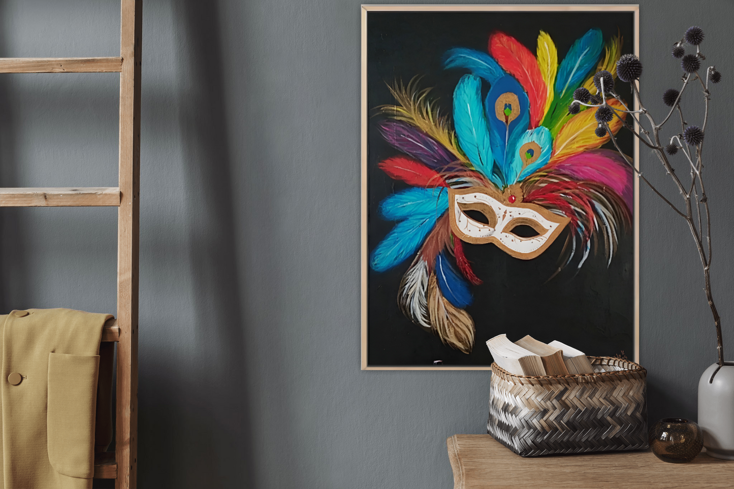 Small Size Original Printed Art On Canvas "Silent Gaze" 40cm x 60cm