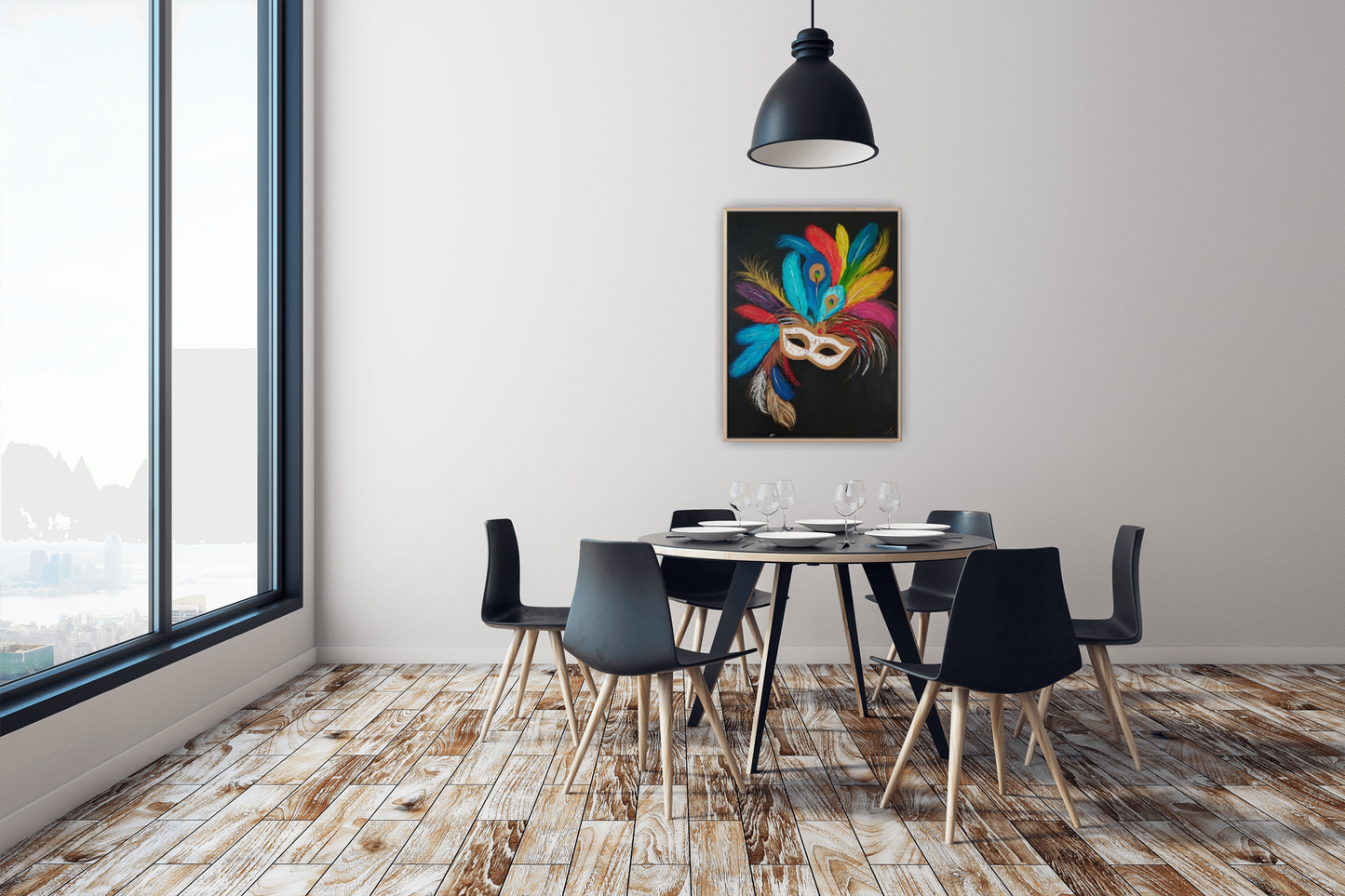 Medium Size Original Printed Art On Canvas "Silent Gaze" 90cm x 60cm