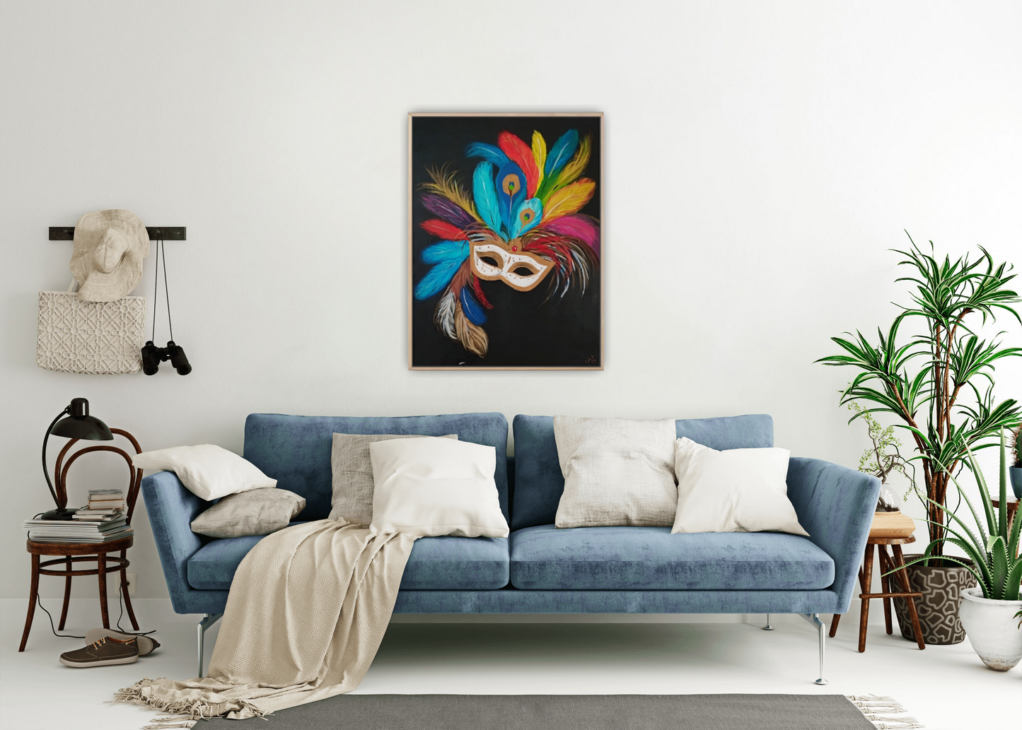 Medium Size Original Printed Art On Canvas "Silent Gaze" 90cm x 60cm