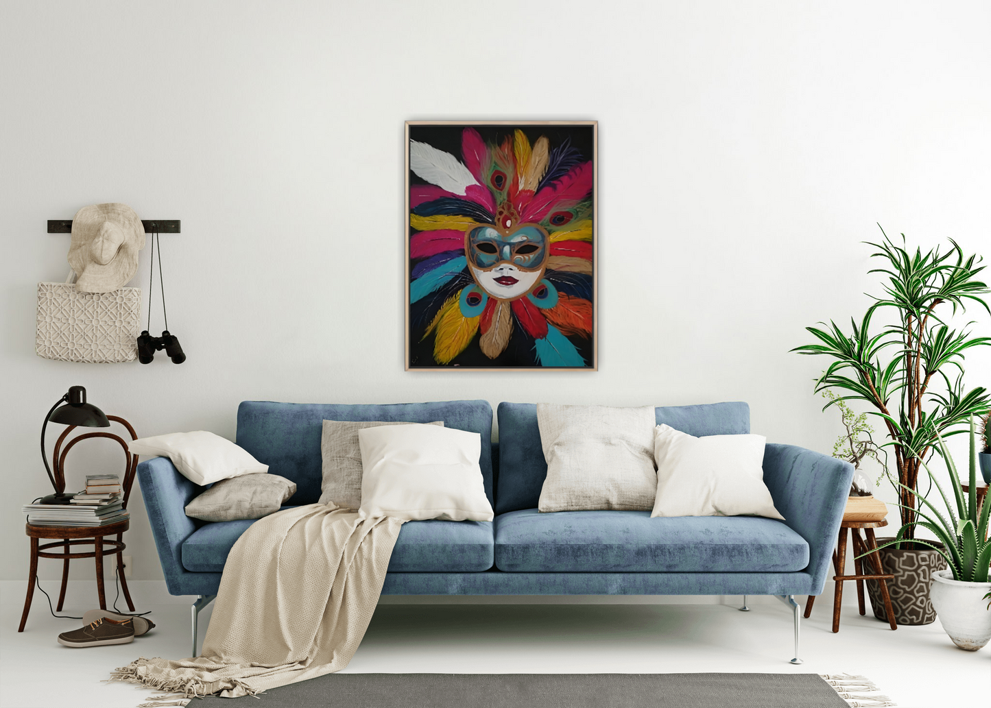 Medium Size Original Printed Art On Canvas "Veil Of Secrets" 90cm x 60cm