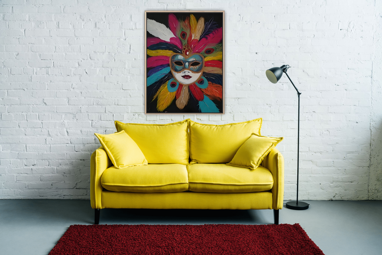 Medium Size Original Printed Art On Canvas "Veil Of Secrets" 90cm x 60cm
