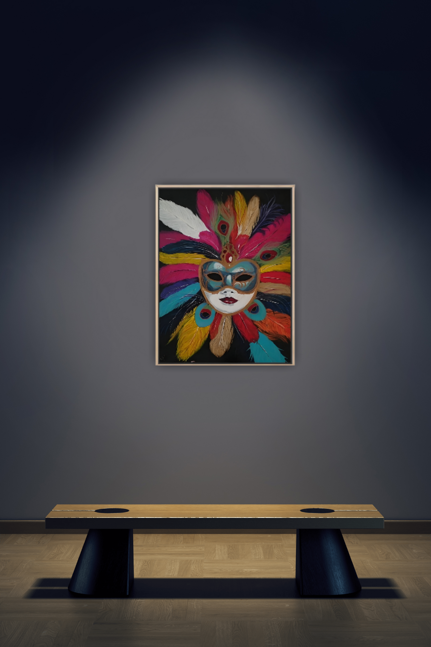 Medium Size Original Printed Art On Canvas "Veil Of Secrets" 90cm x 60cm