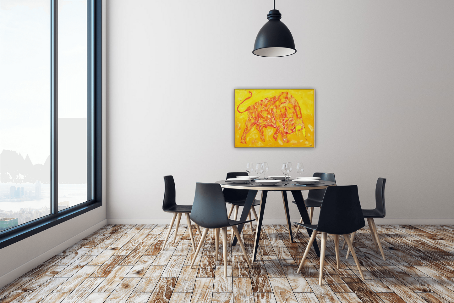 Medium Size Original Printed Art On Canvas "Golden Force" 90cm x 60cm
