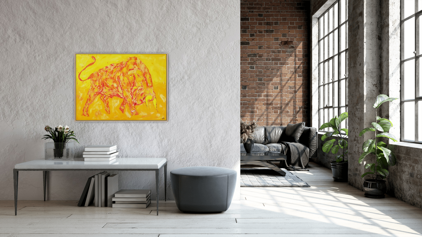 Medium Size Original Printed Art On Canvas "Golden Force" 90cm x 60cm